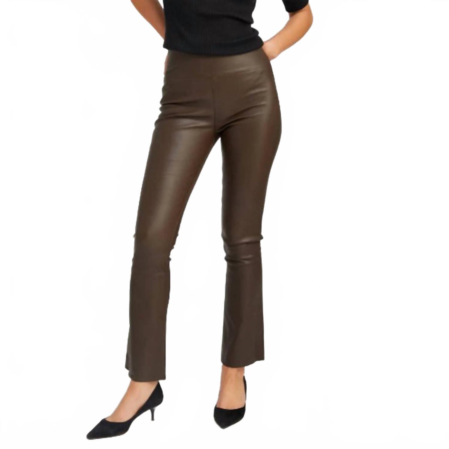 New Sprwmn Jackie Leather Ankle Flare Leggings In Americano — image 4 of 4